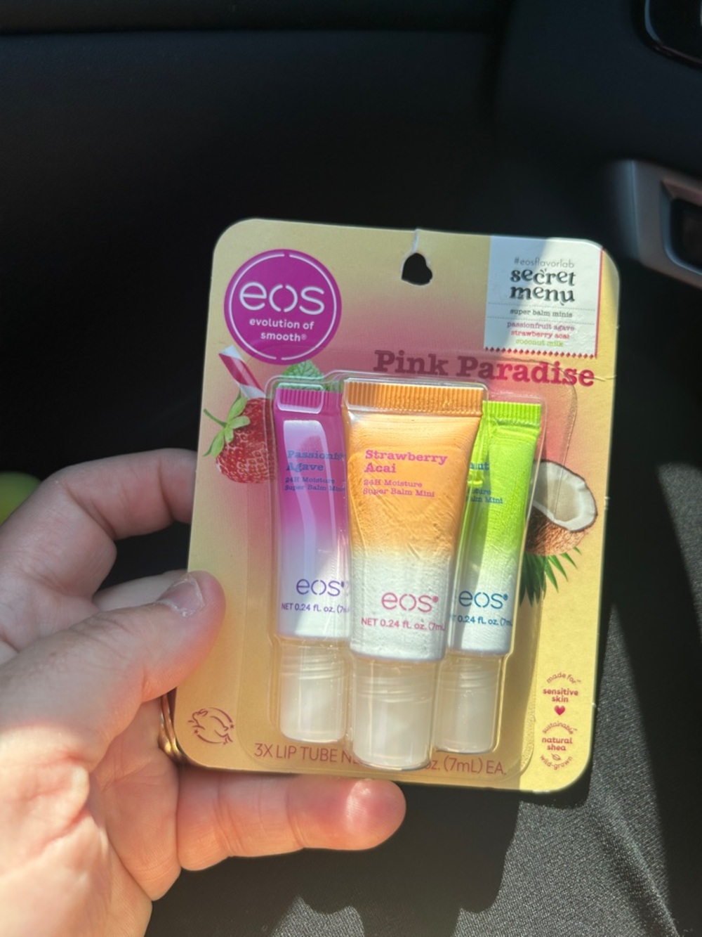 eos Pink Paradise Trio Lip Tube Set - Pink, Orange, Green